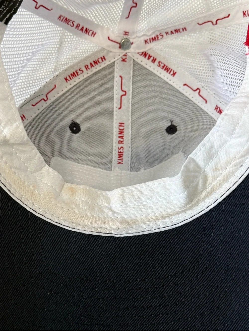 Kimes Ranch American Flag Longhorn Trucker Hat Navy White Mesh Snapback